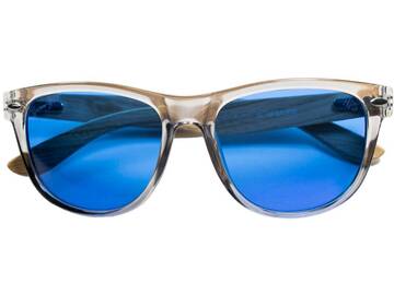 Summer Blues Optics - Clear Grey Frames, Light Bamboo Arms | HPS