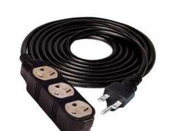 Sell: 240 Volt 12 ft Extension Cord w/ 3 Outlet Power Strip - 14 Gauge
