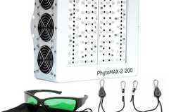 Sell: Black Dog LED - PhytoMAX-2 200W Grow Light w/ GroVision Grow Room Glasses + Ratchet Light Hangers