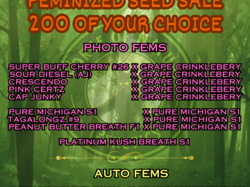 Vente: Feminized Seed Combo - 200 of your choice!