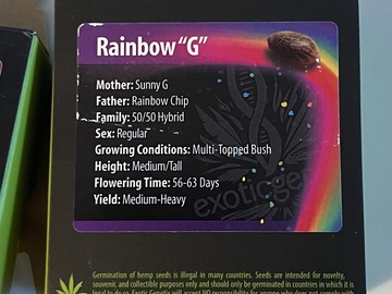 Vente: Rainbow G by exotic genetix