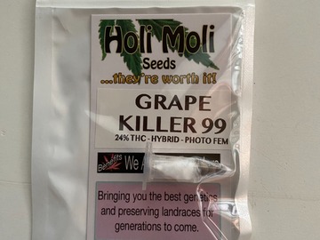 Sell: 6 FEMINIZED GRAPE KILLER 99 SEEDS