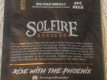 Sale: SOLFIRE - BIG PULP ENERGY